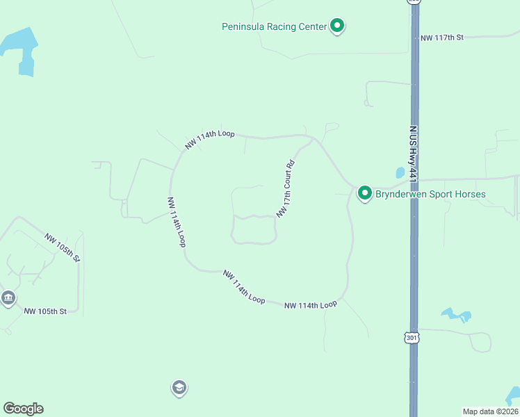 map of restaurants, bars, coffee shops, grocery stores, and more near 11150 Northwest 17th Court Road in Ocala