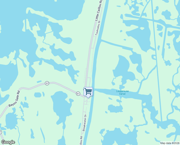 map of restaurants, bars, coffee shops, grocery stores, and more near 7256 Touloulou Street in Chauvin