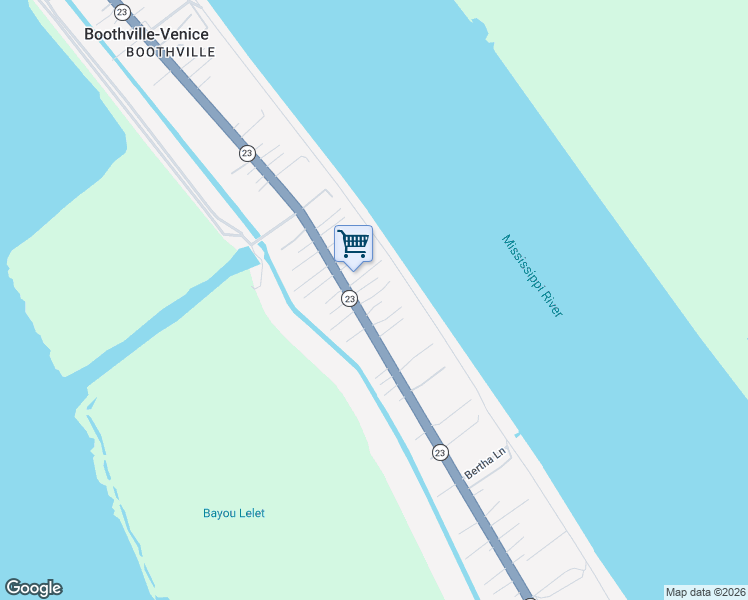 map of restaurants, bars, coffee shops, grocery stores, and more near 111 Buras Lane in Buras