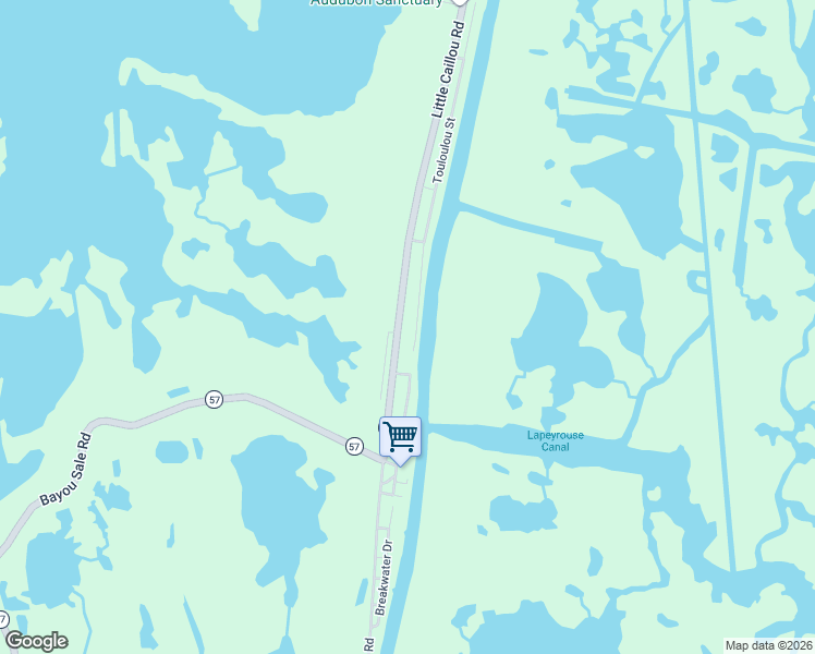 map of restaurants, bars, coffee shops, grocery stores, and more near 7256 Touloulou Street in Chauvin