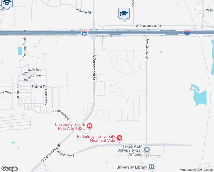 map of restaurants, bars, coffee shops, grocery stores, and more near 10578 South Zarzamora in San Antonio