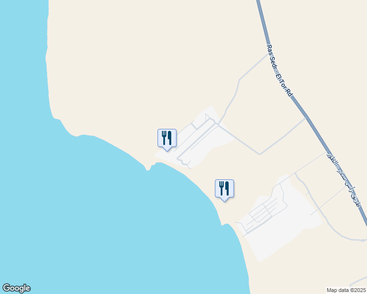 map of restaurants, bars, coffee shops, grocery stores, and more near أبو رديس، in Abu Zenima