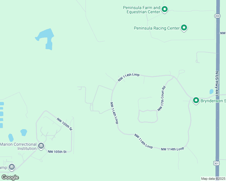 map of restaurants, bars, coffee shops, grocery stores, and more near 2240 Northwest 114th Loop in Ocala