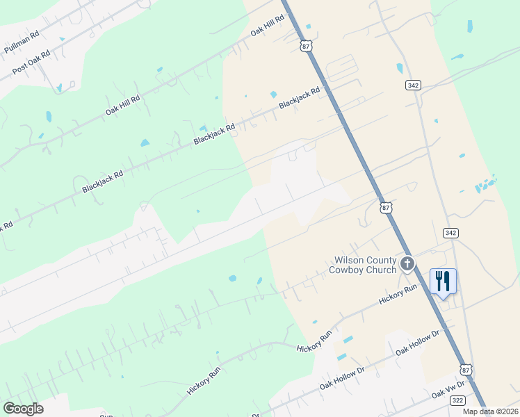 map of restaurants, bars, coffee shops, grocery stores, and more near Owen Ridge Drive in Wilson County