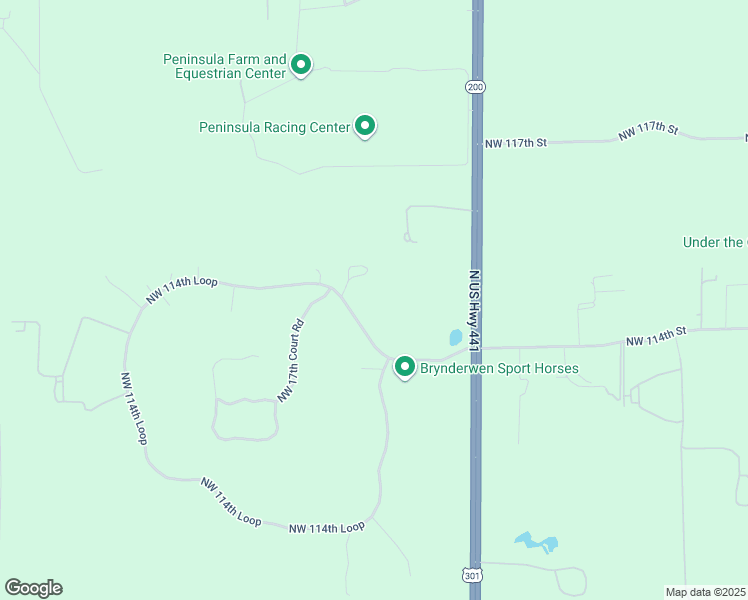 map of restaurants, bars, coffee shops, grocery stores, and more near 1435 Northwest 114th Loop in Ocala