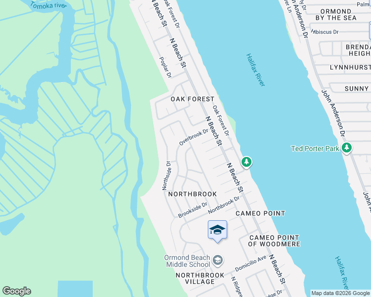 map of restaurants, bars, coffee shops, grocery stores, and more near 1316 Wandering Oaks Drive in Ormond Beach