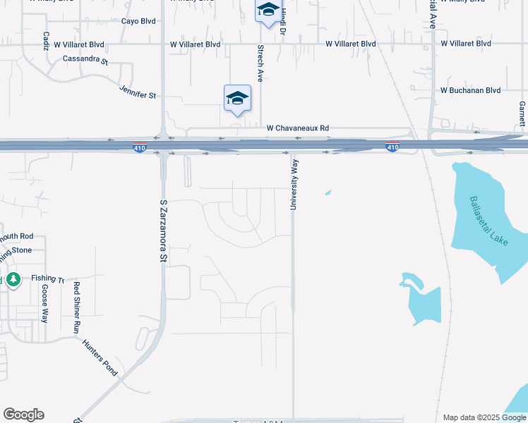 map of restaurants, bars, coffee shops, grocery stores, and more near University Way in San Antonio