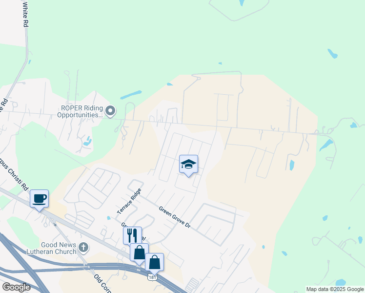 map of restaurants, bars, coffee shops, grocery stores, and more near 5376 Higdon Road in San Antonio