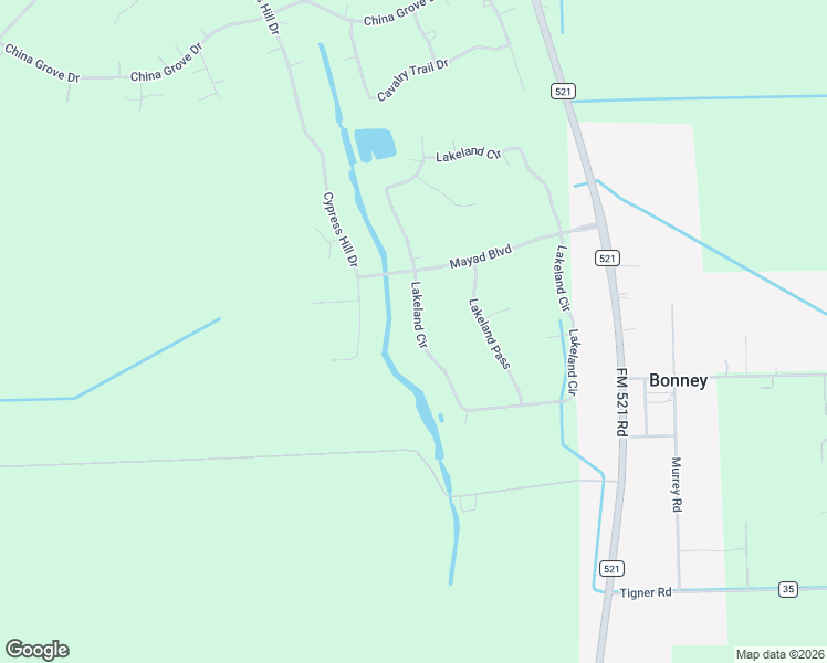 map of restaurants, bars, coffee shops, grocery stores, and more near 838 Lakeland Circle in Rosharon