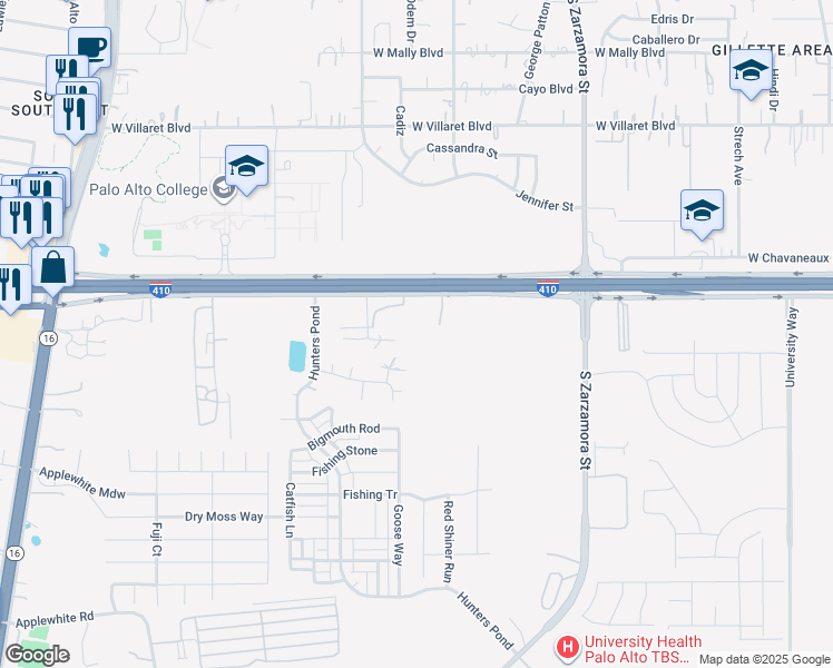 map of restaurants, bars, coffee shops, grocery stores, and more near in San Antonio