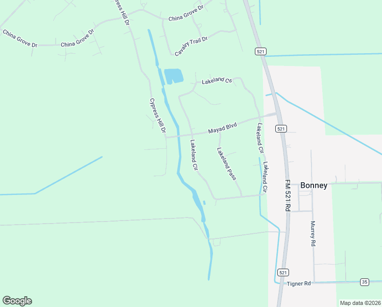 map of restaurants, bars, coffee shops, grocery stores, and more near 838 Lakeland Circle in Rosharon