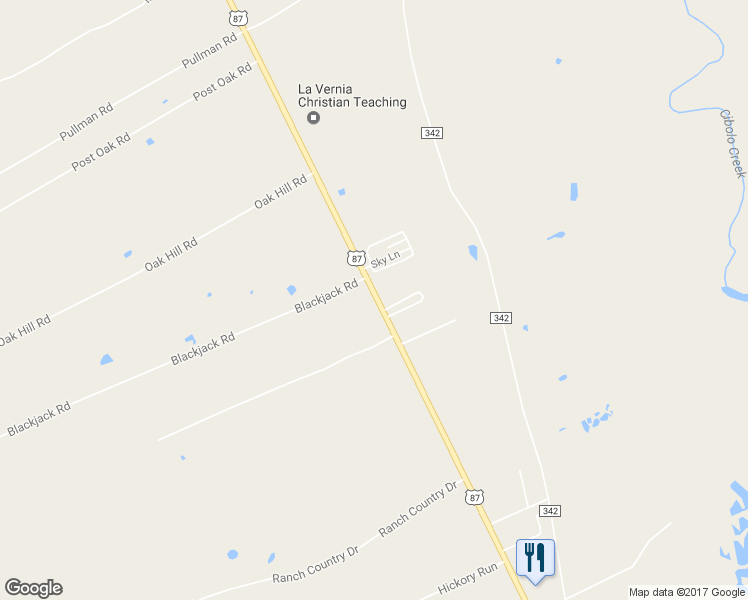 map of restaurants, bars, coffee shops, grocery stores, and more near 226 Sunny Loop in La Vernia