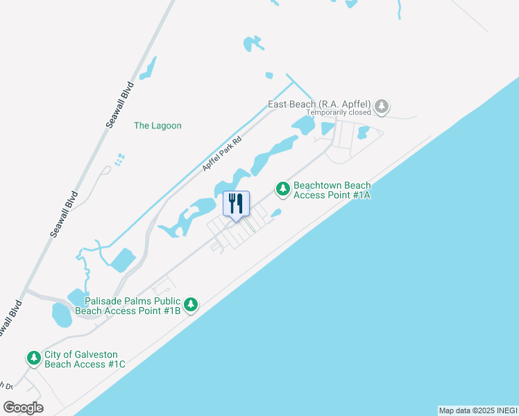 map of restaurants, bars, coffee shops, grocery stores, and more near 710 Positano Rd in Galveston