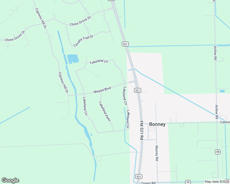 map of restaurants, bars, coffee shops, grocery stores, and more near 239 Mayad Boulevard in Rosharon