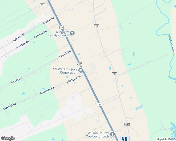 map of restaurants, bars, coffee shops, grocery stores, and more near 226 Sky Lane in La Vernia