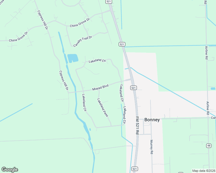 map of restaurants, bars, coffee shops, grocery stores, and more near 239 Mayad Boulevard in Rosharon