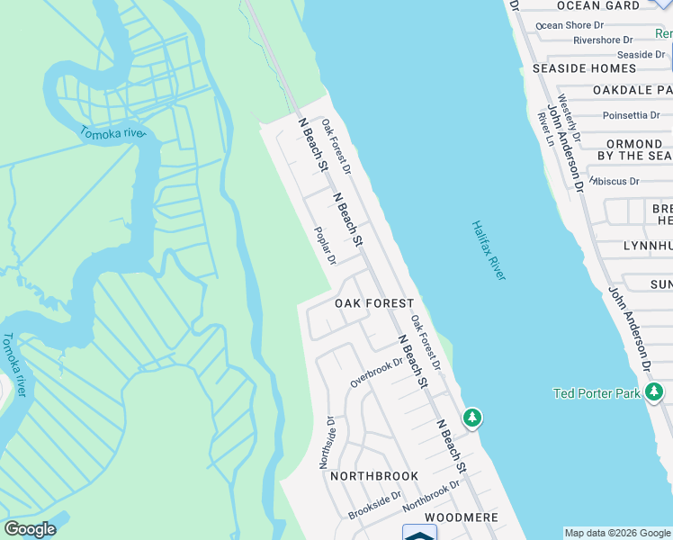 map of restaurants, bars, coffee shops, grocery stores, and more near 11 Sycamore Circle in Ormond Beach