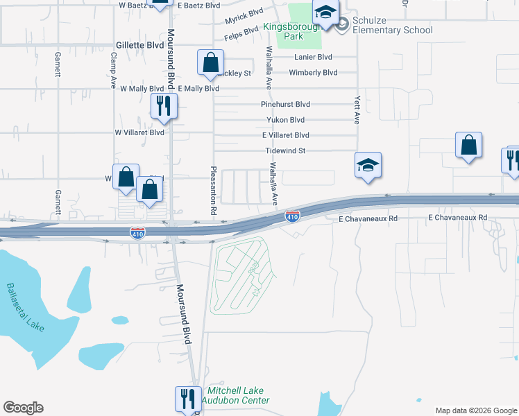 map of restaurants, bars, coffee shops, grocery stores, and more near 303 Pleasanton Circle in San Antonio
