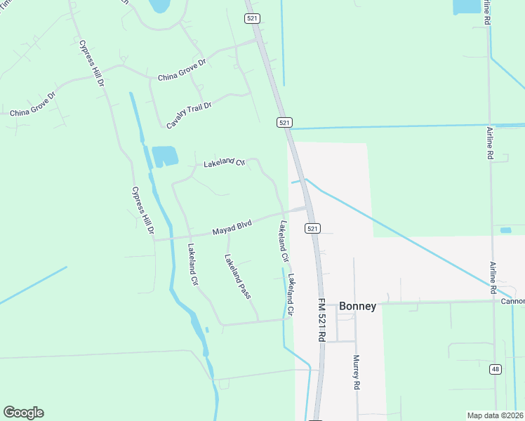 map of restaurants, bars, coffee shops, grocery stores, and more near 226 Mayad Boulevard in Rosharon