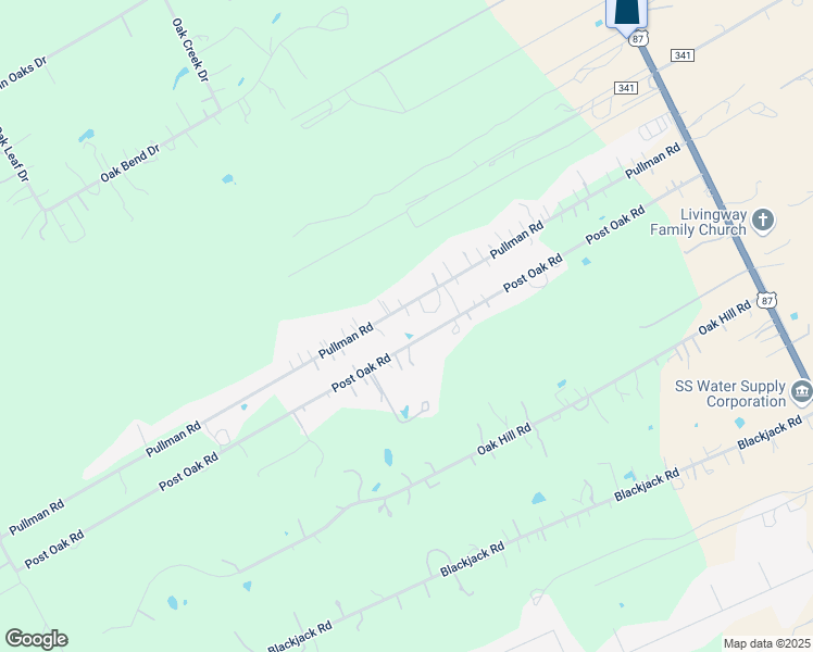 map of restaurants, bars, coffee shops, grocery stores, and more near 147 Pullman Road in La Vernia