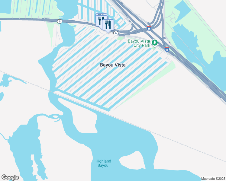 map of restaurants, bars, coffee shops, grocery stores, and more near 1044 Redfish Street in Hitchcock