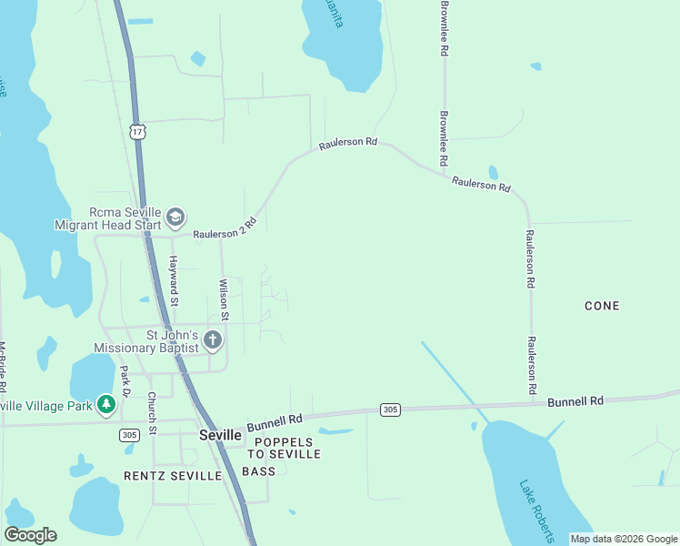 map of restaurants, bars, coffee shops, grocery stores, and more near 1735 Cherry Street in Seville