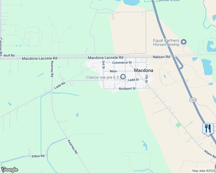 map of restaurants, bars, coffee shops, grocery stores, and more near 10004 3rd Street in Bexar County