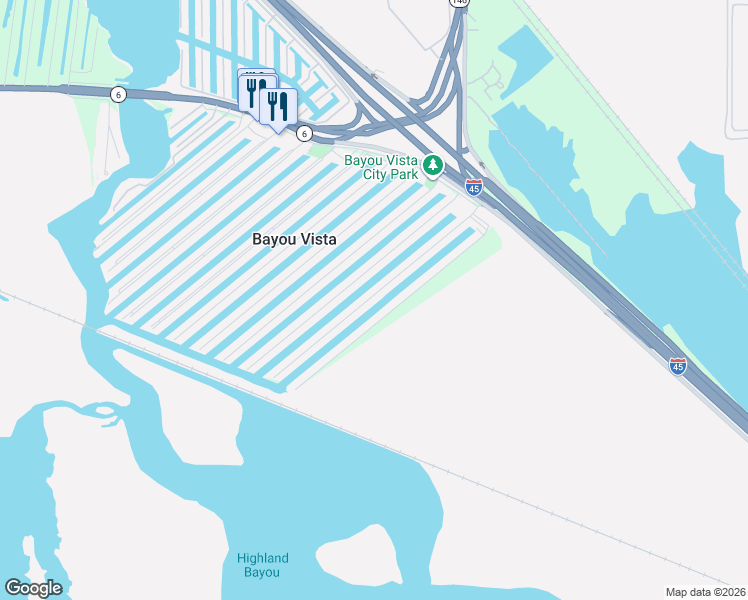map of restaurants, bars, coffee shops, grocery stores, and more near 1292 Blue Heron Drive in Bayou Vista