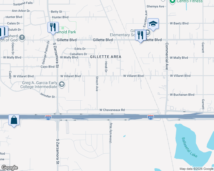 map of restaurants, bars, coffee shops, grocery stores, and more near 828 West Villaret Boulevard in San Antonio