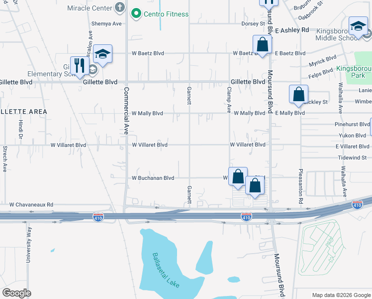 map of restaurants, bars, coffee shops, grocery stores, and more near 400 West Villaret Boulevard in San Antonio