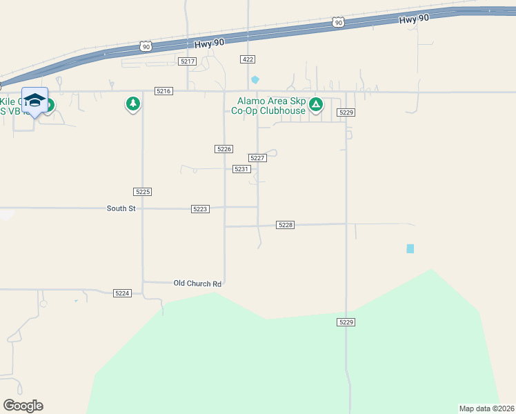 map of restaurants, bars, coffee shops, grocery stores, and more near 551 County Road 5227 in Hondo