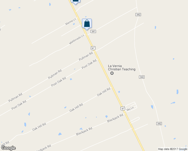 map of restaurants, bars, coffee shops, grocery stores, and more near 10785 U.S. 87 in La Vernia