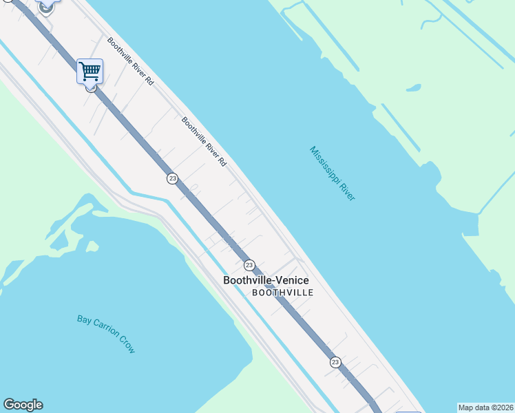 map of restaurants, bars, coffee shops, grocery stores, and more near 40884 Boothville River Road in Buras