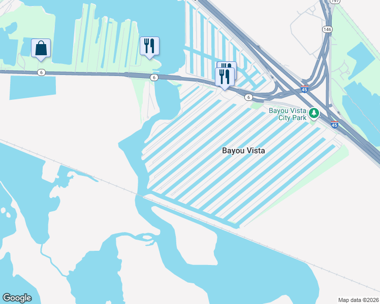 map of restaurants, bars, coffee shops, grocery stores, and more near 257 Barracuda Street in Hitchcock