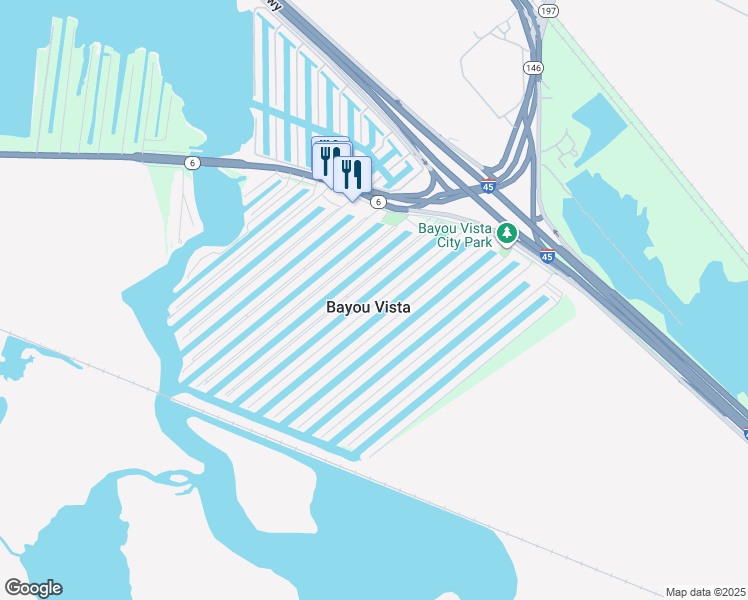 map of restaurants, bars, coffee shops, grocery stores, and more near in Bayou Vista