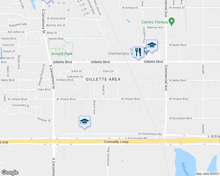 map of restaurants, bars, coffee shops, grocery stores, and more near 9422 Wobaker Circle in San Antonio