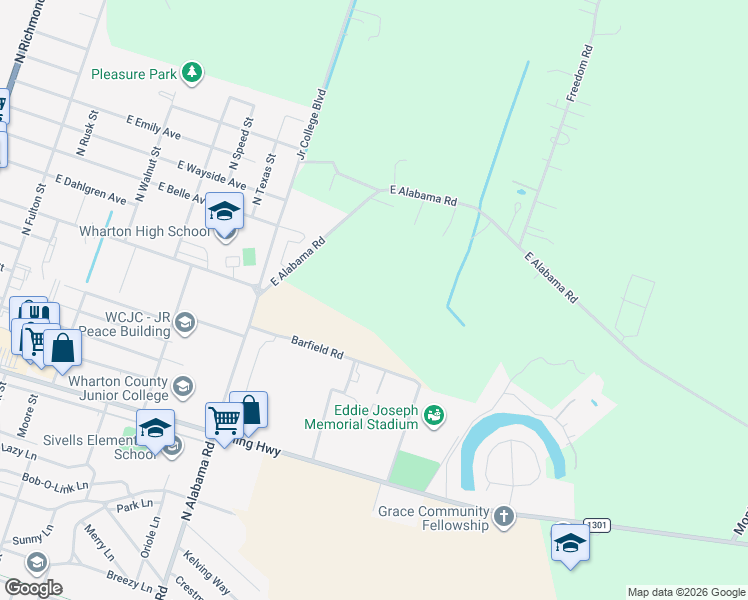 map of restaurants, bars, coffee shops, grocery stores, and more near 132-112 Everett Street in Wharton