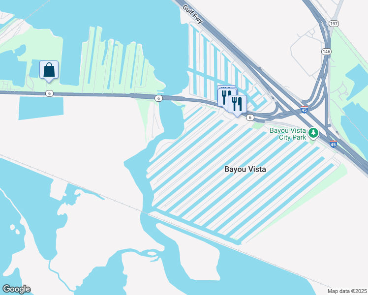 map of restaurants, bars, coffee shops, grocery stores, and more near 25 Dolphin Street in Hitchcock