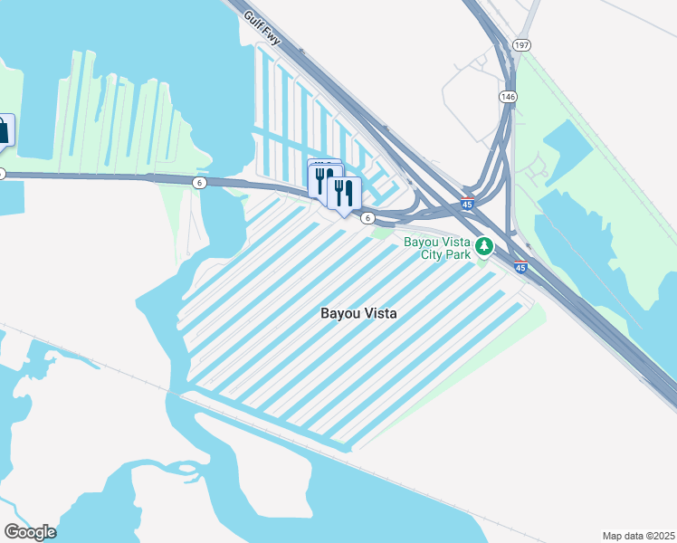 map of restaurants, bars, coffee shops, grocery stores, and more near 300 Ling Street in Hitchcock