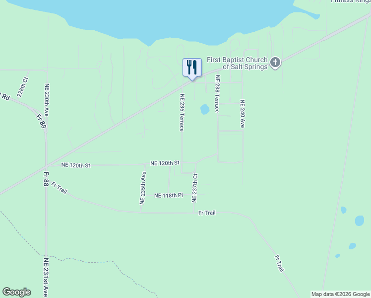map of restaurants, bars, coffee shops, grocery stores, and more near 12075 Brookville Road in Salt Springs
