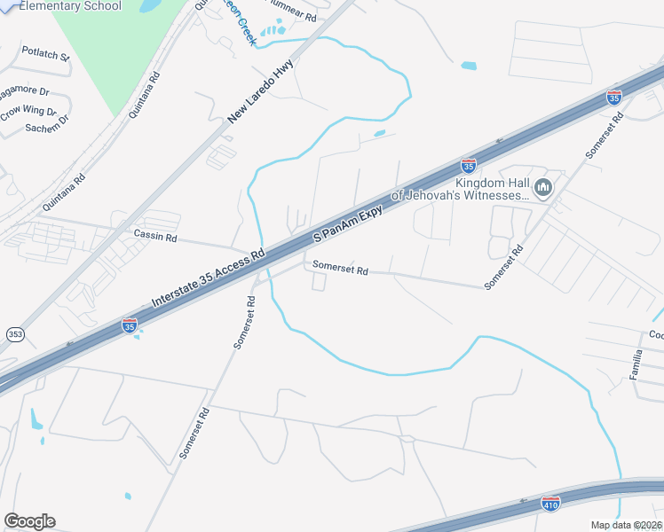 map of restaurants, bars, coffee shops, grocery stores, and more near 9333 Somerset Road in San Antonio