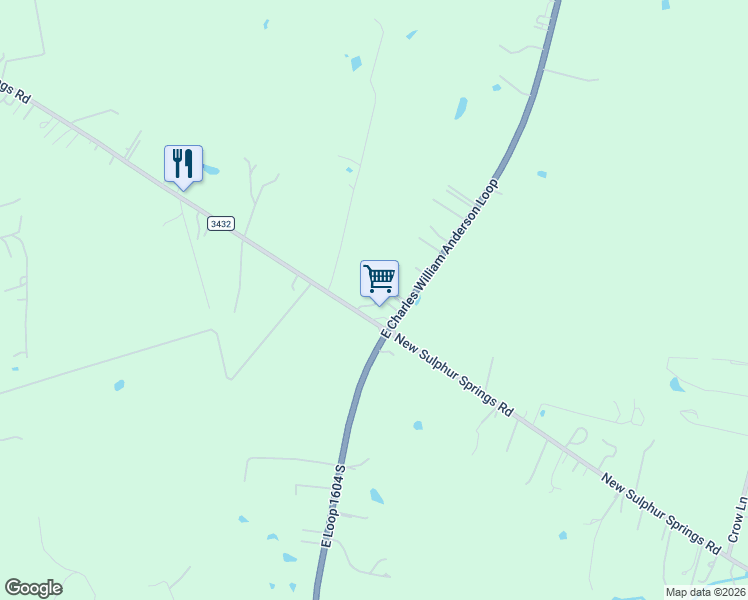 map of restaurants, bars, coffee shops, grocery stores, and more near 9295 Texas 1604 Loop in San Antonio