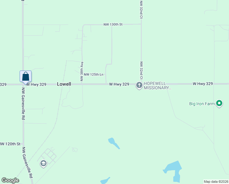 map of restaurants, bars, coffee shops, grocery stores, and more near 3500 West Highway 329 in Reddick