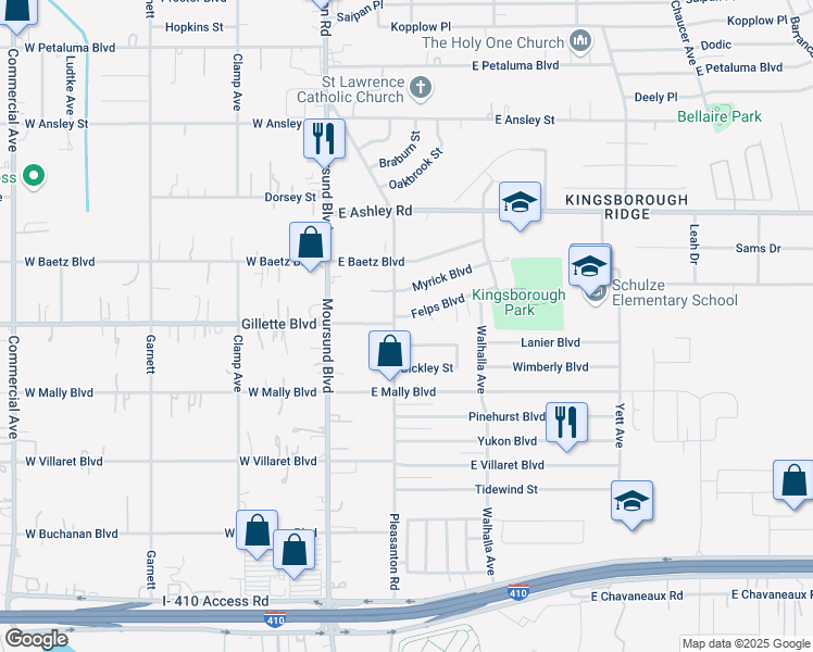map of restaurants, bars, coffee shops, grocery stores, and more near 210 Beam Boulevard in San Antonio