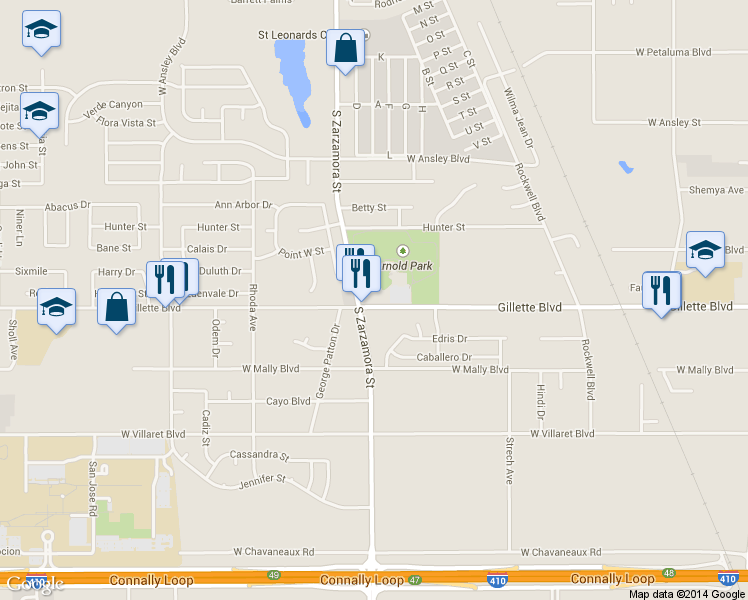 map of restaurants, bars, coffee shops, grocery stores, and more near 1011 Gillette Boulevard in San Antonio