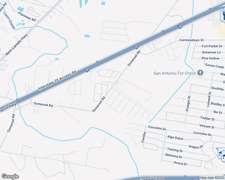 map of restaurants, bars, coffee shops, grocery stores, and more near 4019 Somers Crest in San Antonio