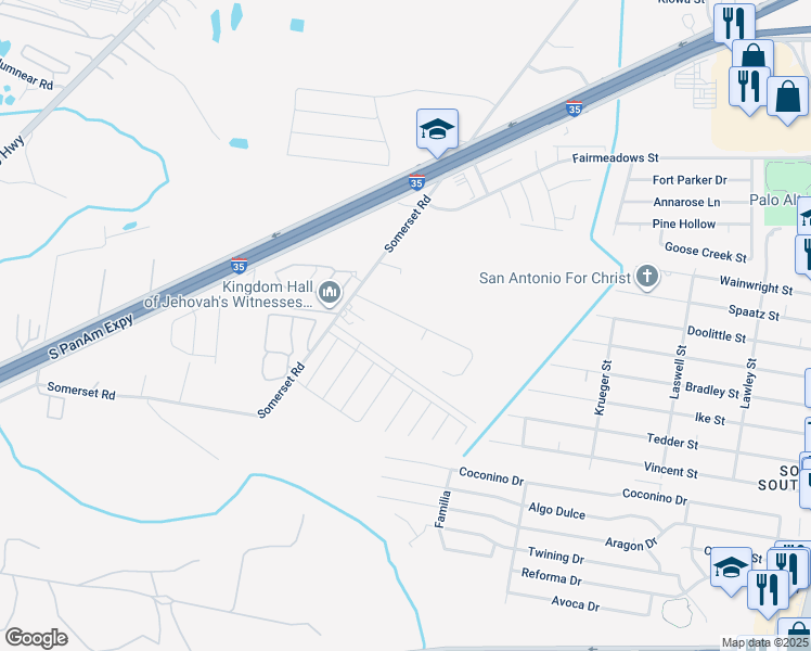 map of restaurants, bars, coffee shops, grocery stores, and more near 3742 Remigio Street in San Antonio