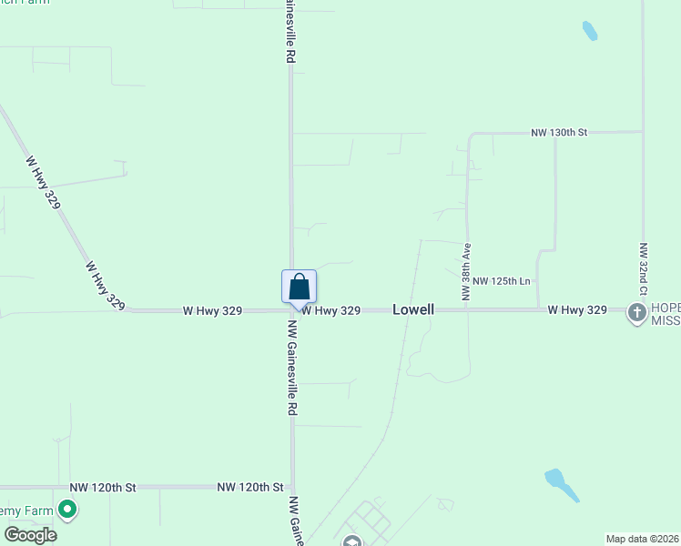 map of restaurants, bars, coffee shops, grocery stores, and more near 12615 Northwest Gainesville Road in Reddick