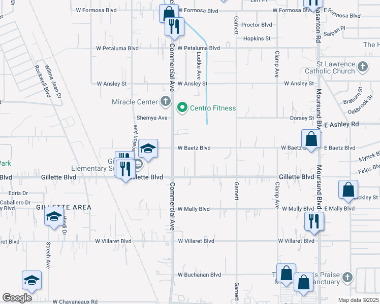 map of restaurants, bars, coffee shops, grocery stores, and more near 731 West Baetz Boulevard in San Antonio