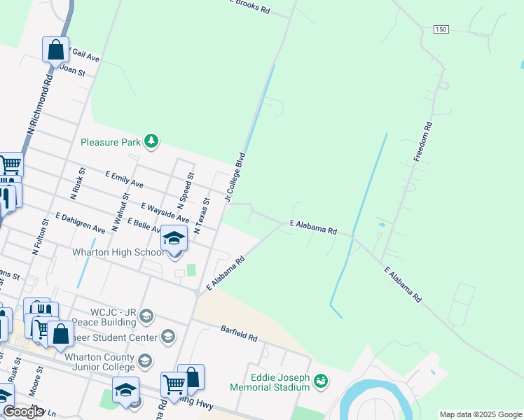 map of restaurants, bars, coffee shops, grocery stores, and more near 122 Jackson Quarters Lane in Wharton